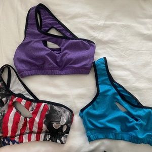 Set of 3 | S | One Shoulder Push Up Sport Bras